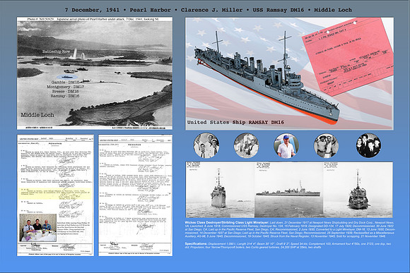 Clarence J. Miller • 1921-2000 • USS RAMSAY DM16 • Middle Loch • Pearl Harbor 7 December 1941